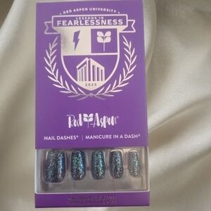 New Red Aspen Blue Glitter Nail Dashes
